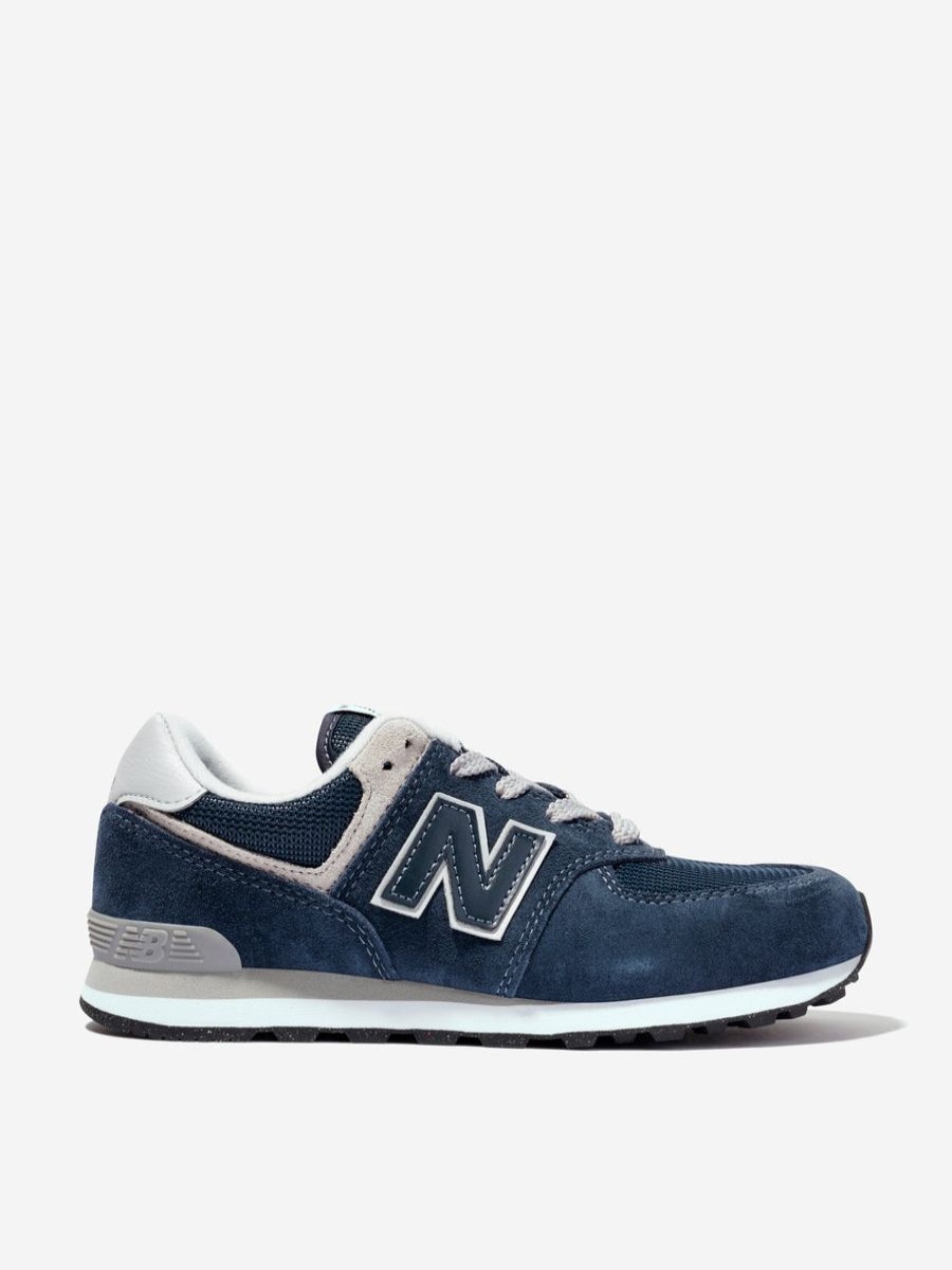 Boys New Balance Sneakers | New Balance - Kids 574 Lace Up Logo Trainers In Navy |Eu Childsplay Clothing