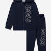 Boys BOSS Tracksuits | Boys Logo Tracksuit In Navy