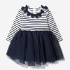 Girls Charabia Dresses | Girls Cotton Striped Bow Dress