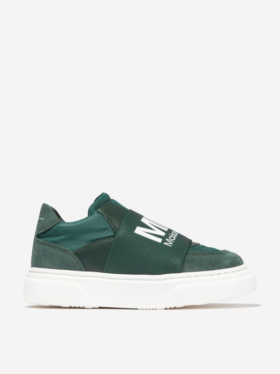 Boys MM6 Maison Margiela Sneakers | Mm6 Maison Margiela - Kids Suede Logo Trainers |Eu Childsplay Clothing