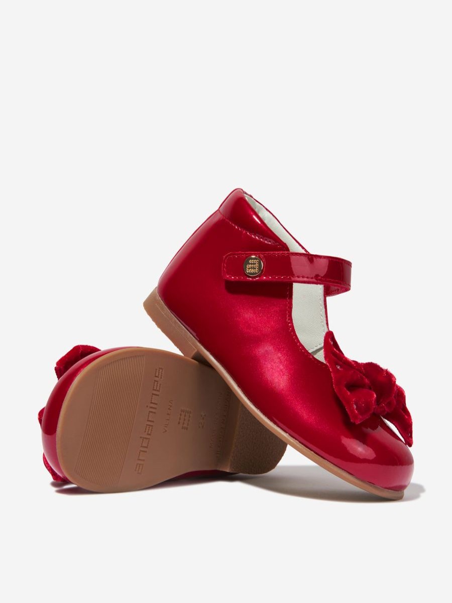 Baby Andanines Shoes | Girls Patent Leather Bow Shoes