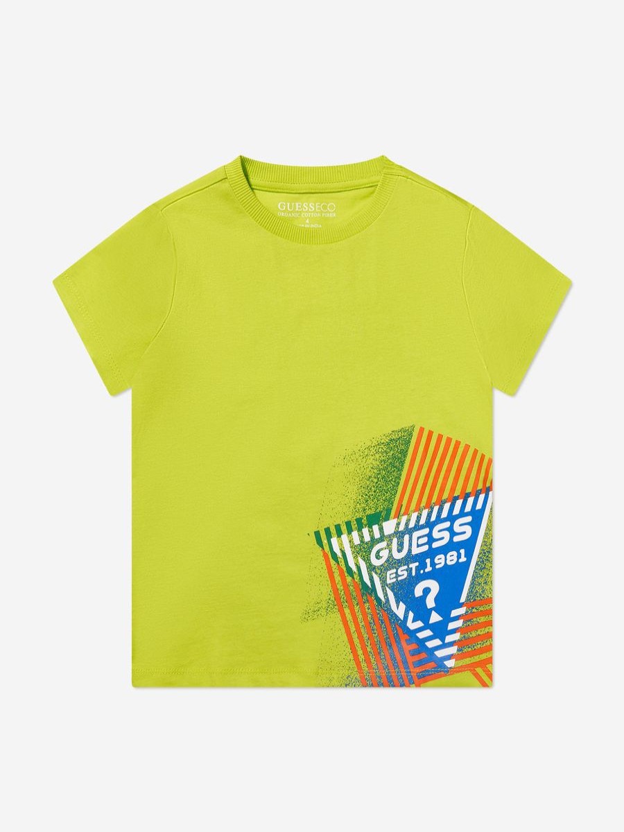 Boys Guess T-Shirts & Tops | Boys Logo Print T-Shirt In Green