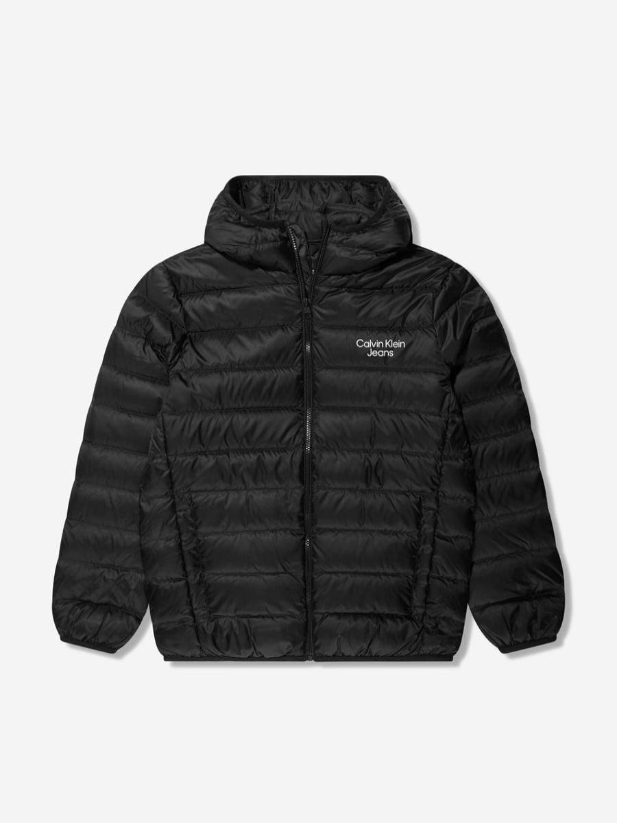 Boys Calvin Klein Jeans Coats & Jackets | Boys Down Padded Logo Jacket In Black