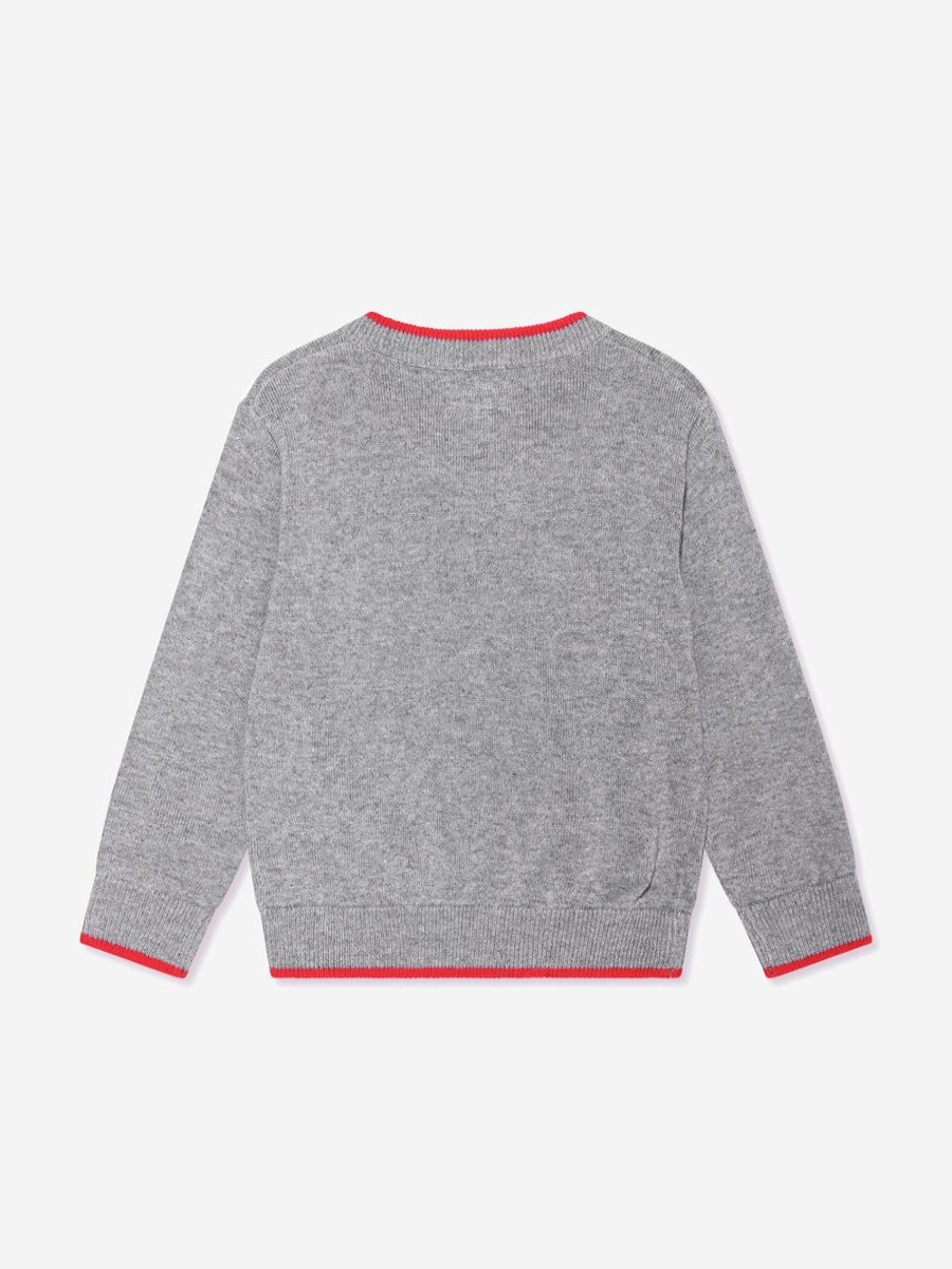 Boys Rachel Riley Jumpers & Cardigans | Boys Soldier V-Neck Sweater In Grey