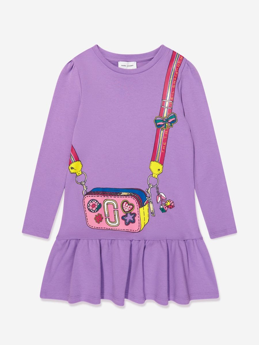 Girls MARC JACOBS Dresses | Girls Bag Print Dress In Purple