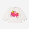 Baby Bonpoint Sweatshirts & Hoodies | Bonpoint - Baby Girls Strawberry Sweater In White | Childsplay Clothing