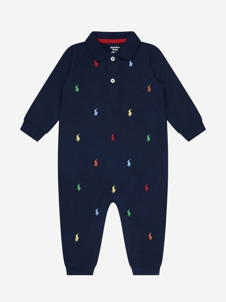 Boys Ralph Lauren Kids Babygrows & Rompers | Ralph Lauren Kids - Baby Boys Schiffli Romper | Childsplay Clothing