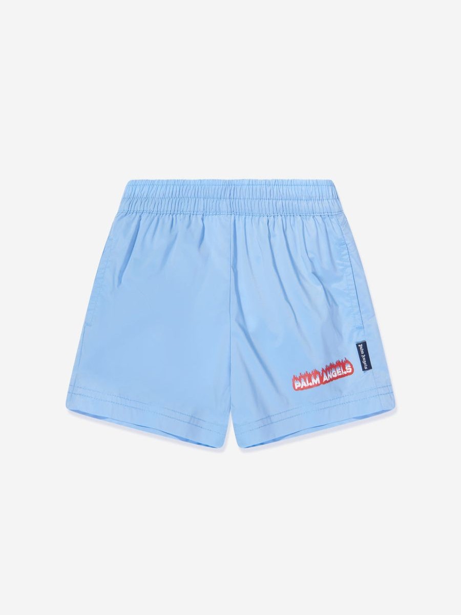 Boys Palm Angels Shorts | Boys Flames Swim Shorts In Blue