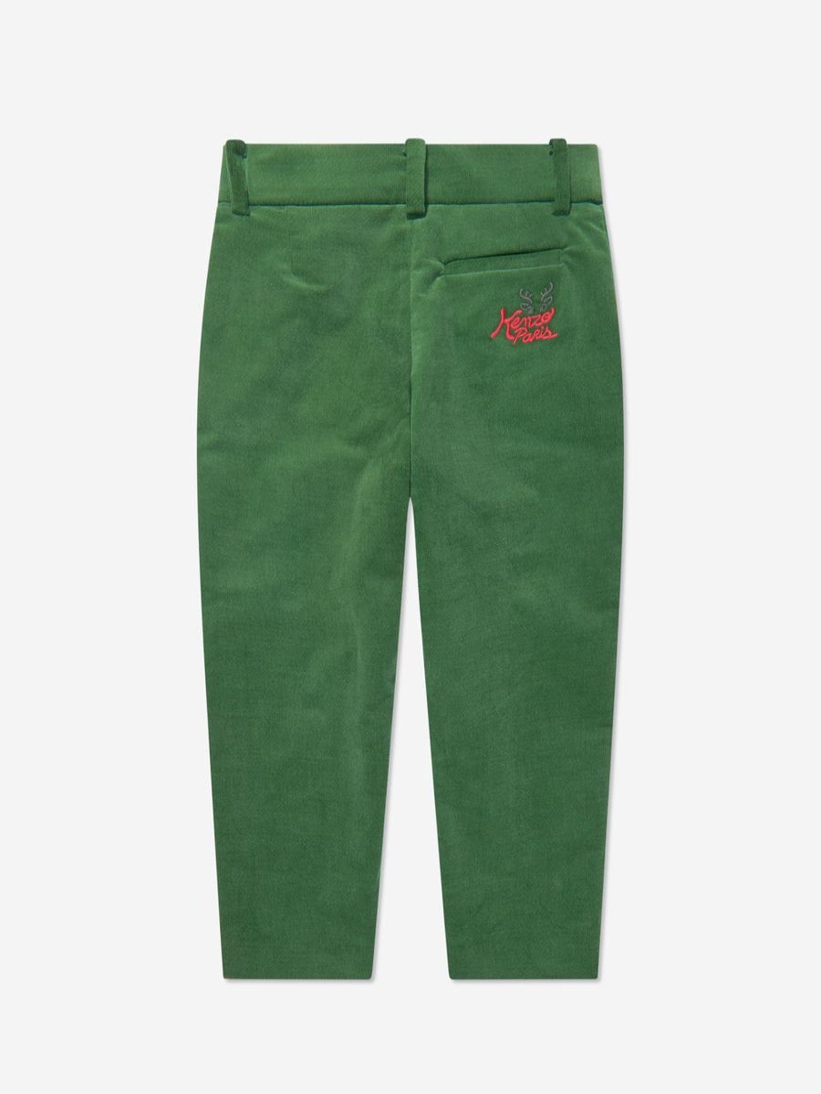 Boys KENZO KIDS Trousers | Boys Velvet Trousers In Green