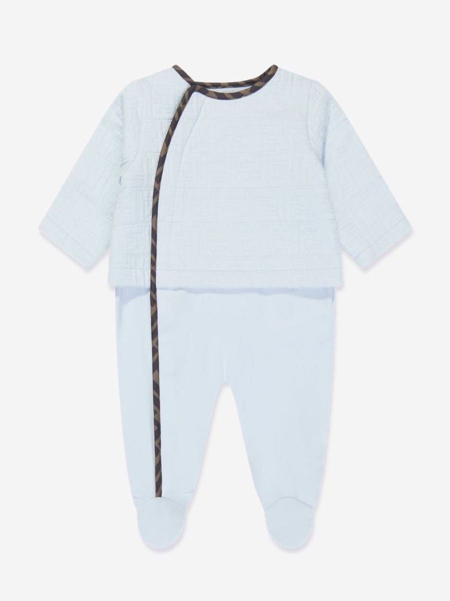 Boys Fendi Kids Babygrows & Rompers | Baby Boys Babygrow Gift Set In Blue