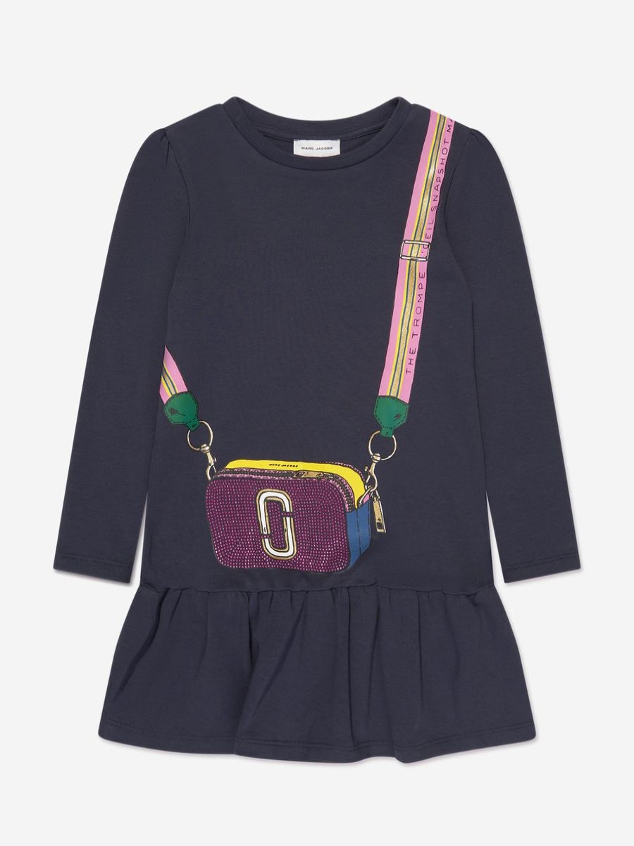 Girls MARC JACOBS Dresses | Girls Bag Print Dress In Navy