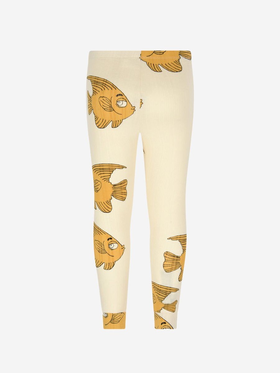 Boys Mini Rodini Trousers | Mini Rodini Kids Cotton Fish Print Leggings