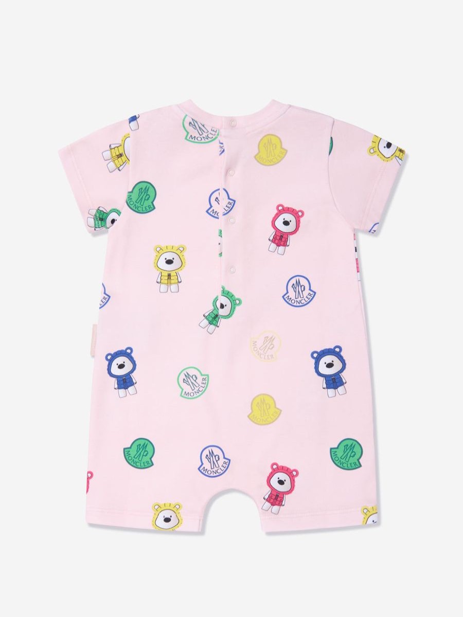 Baby Moncler Enfant Accessories | Baby Girls Bear Print Romper In Pink