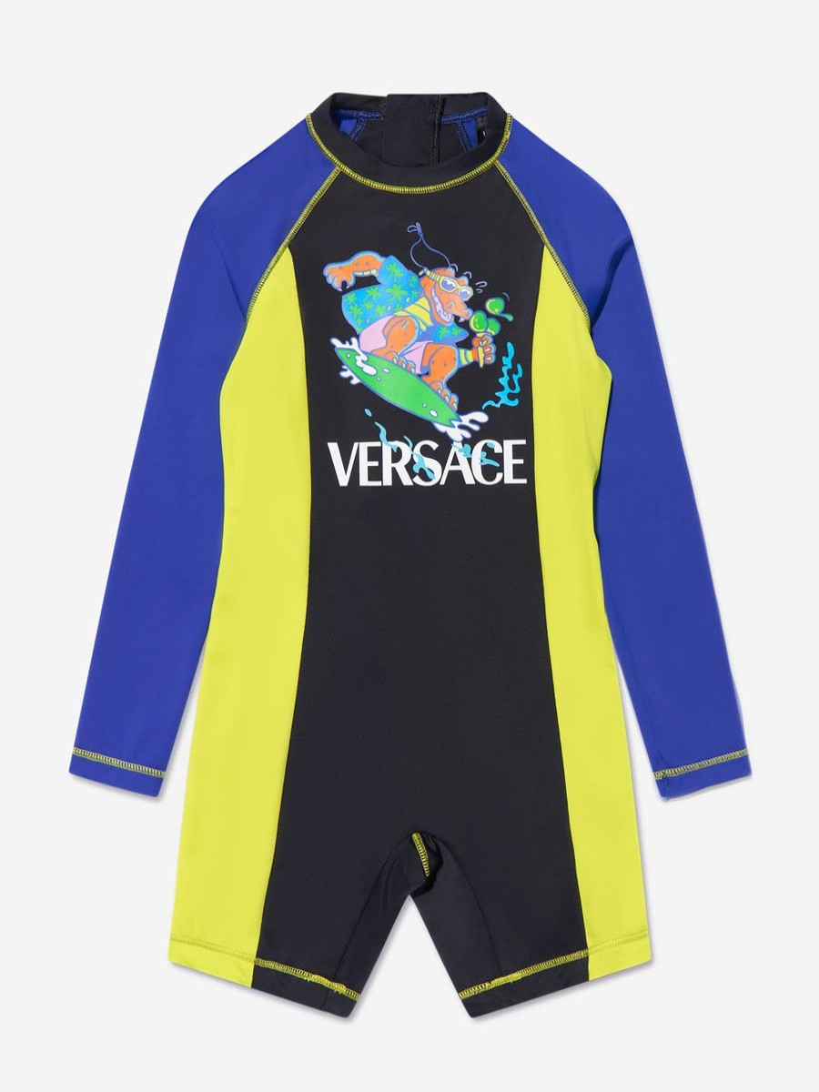 Boys Versace Swimwear | Boys Crocodile Logo Wetsuit In Multicolour