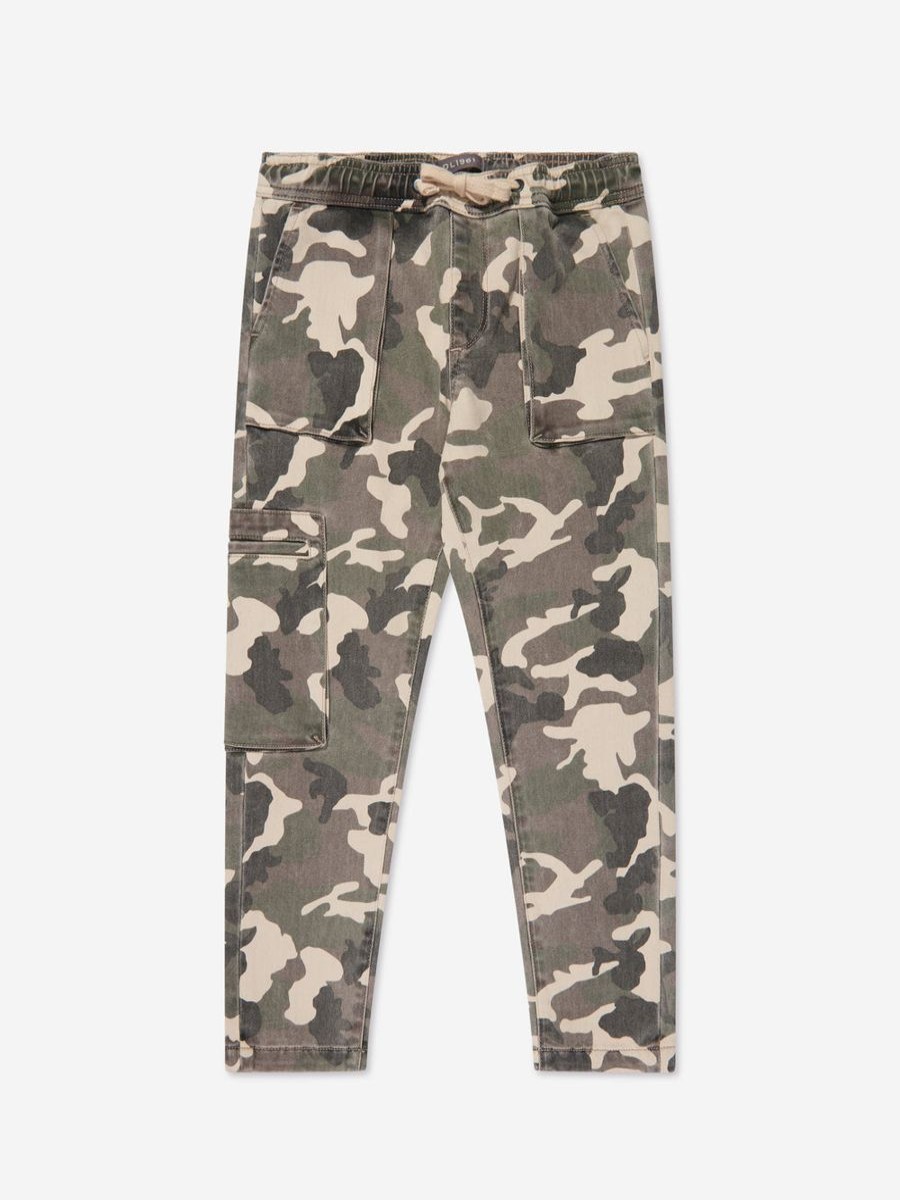 Boys DL1961 Trousers | Kids Jackson Camouflage Joggers In Green