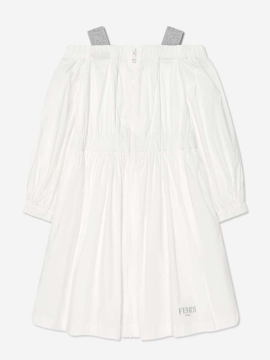 Baby Fendi Kids Accessories | Girls Ff Logo Dress In White