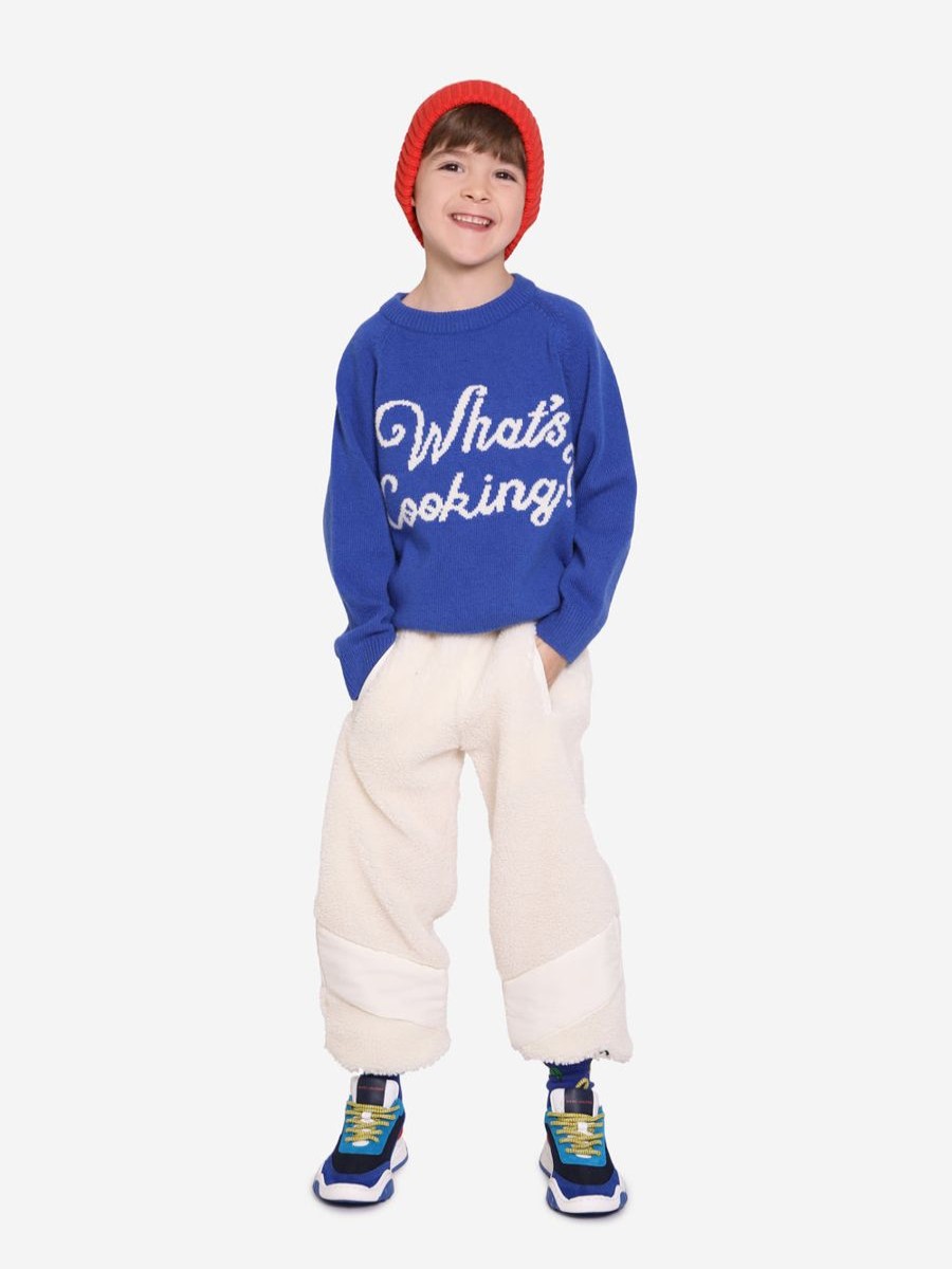 Boys Mini Rodini Sweatshirts & Hoodies | Kids What'S Cooking Knitted Sweater In Blue