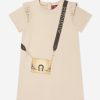 Girls Aigner Dresses | Girls Bag Print Dress In Beige