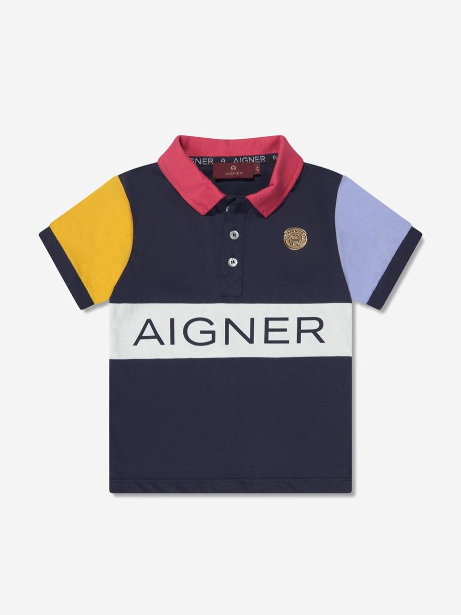 Teen Aigner Underwear | Boys Logo Polo Shirt In Navy