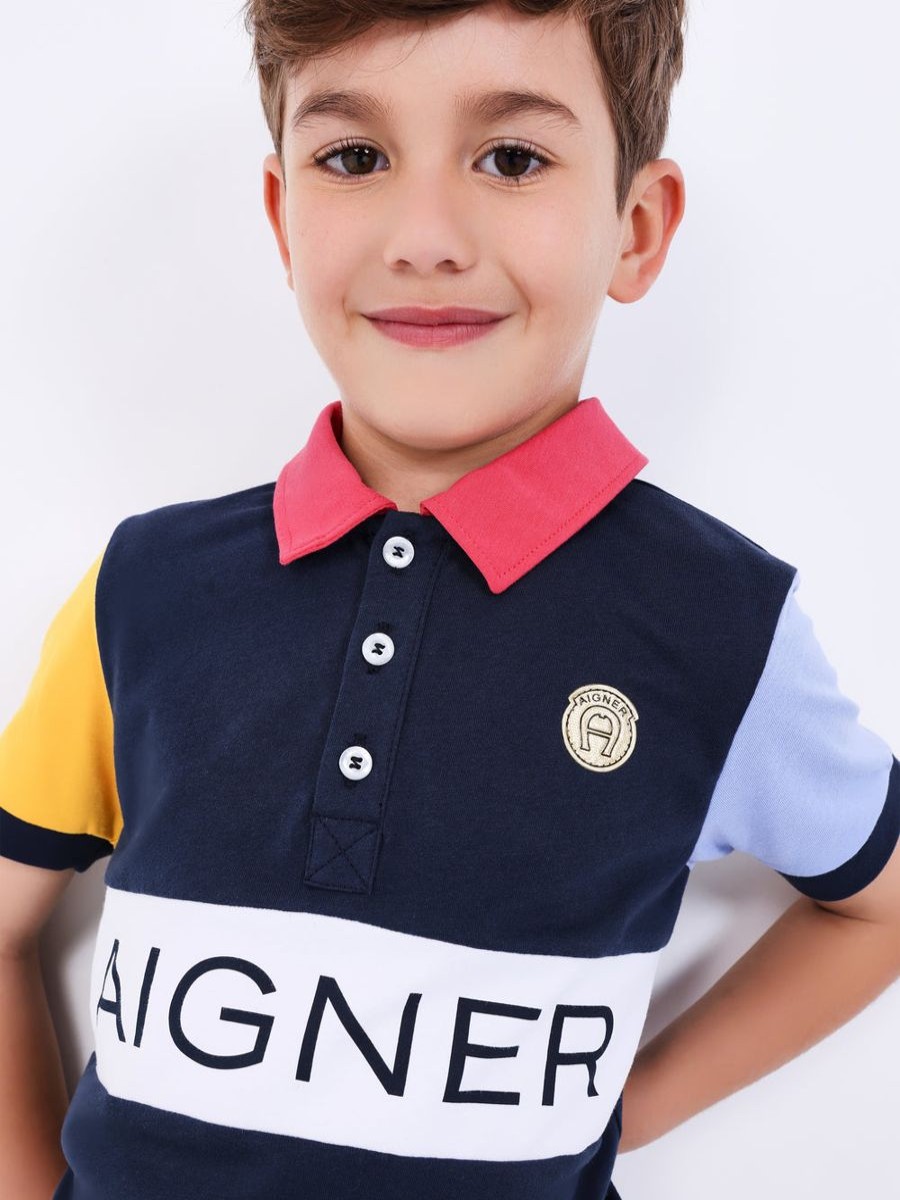 Teen Aigner Underwear | Boys Logo Polo Shirt In Navy