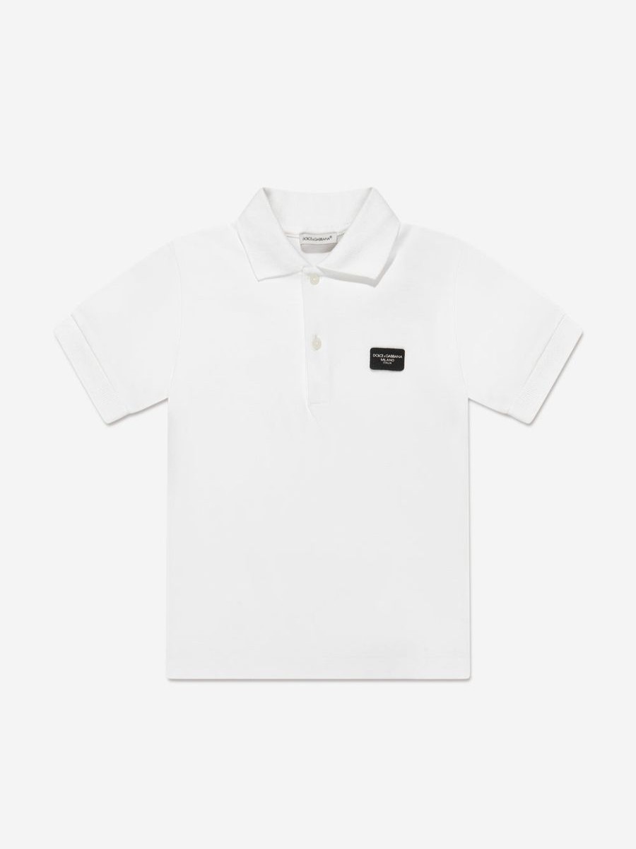 Boys Dolce & Gabbana Kids T-Shirts & Tops | Boys Logo Polo Shirt In White