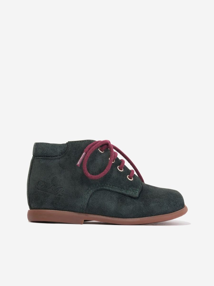 Boys Pom D'Api Boots | Boys Suede Nioupi Derby Boots In Green