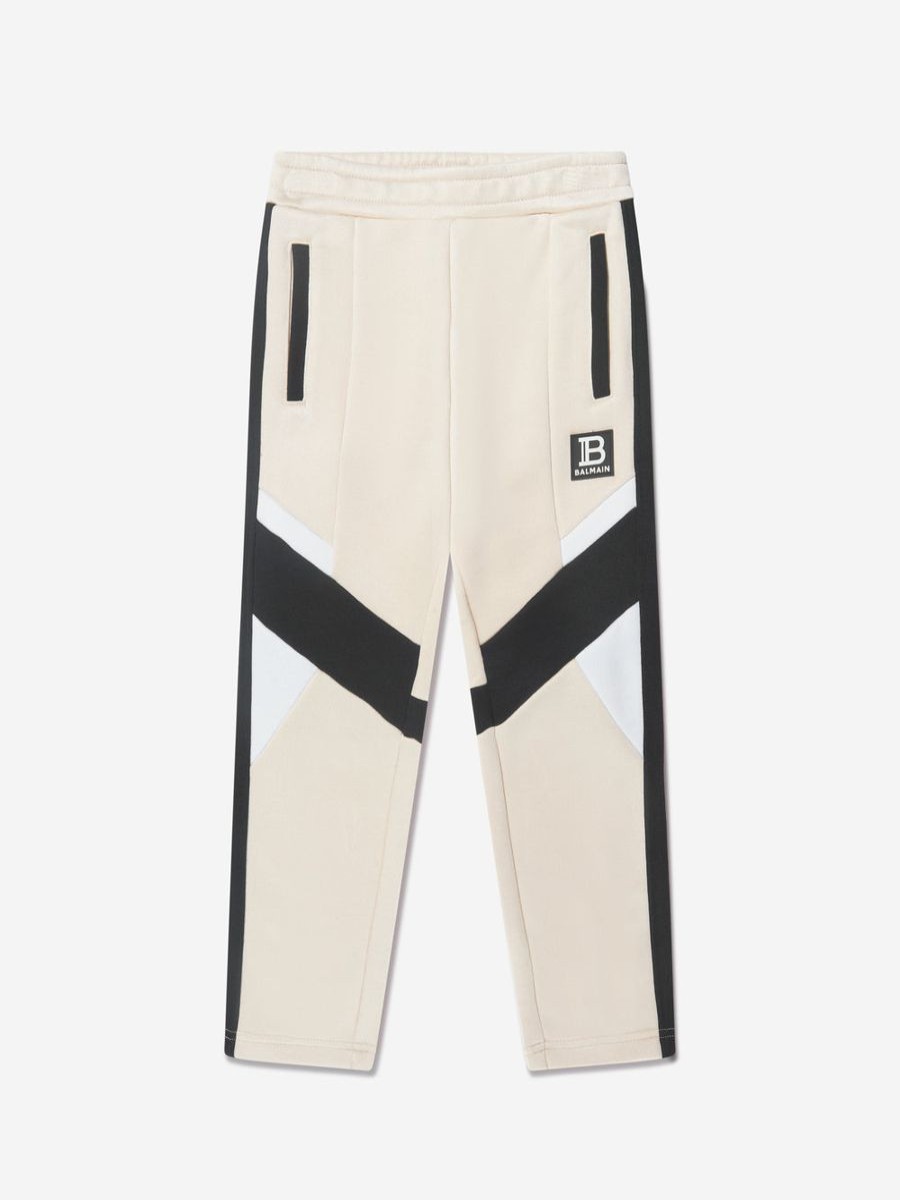 Boys Balmain Sweatpants | Boys Logo Joggers In Beige