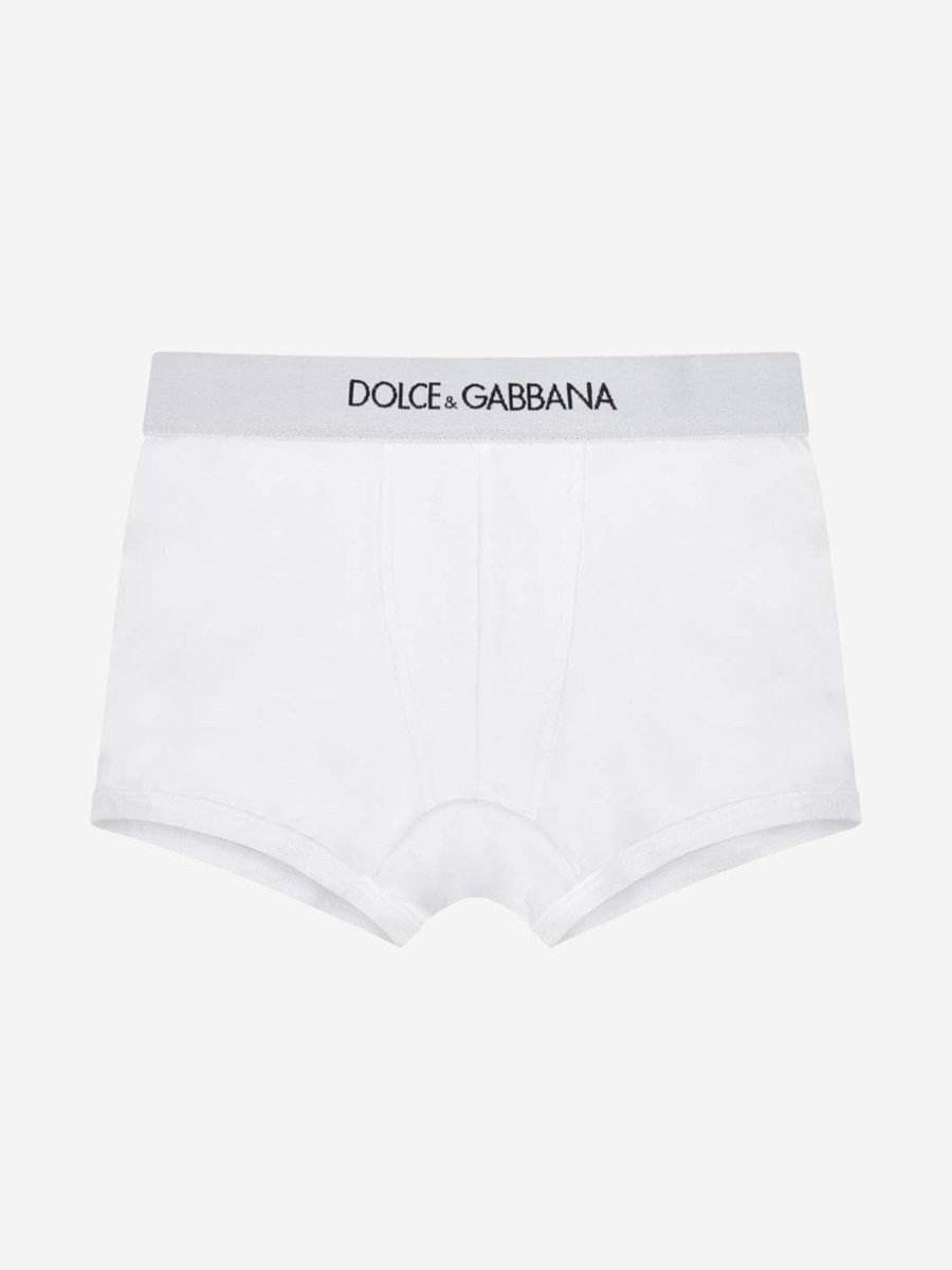 Boys Dolce & Gabbana Kids Underwear | Boys Boxer Shorts Set (2 Pack) In White