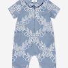 Boys Burberry Kids Babygrows & Rompers | Baby Boys Andreas Crest Romper In Blue