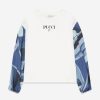 Girls Emilio Pucci Tops & T-Shirts | Girls Long Sleeve T-Shirt In Ivory