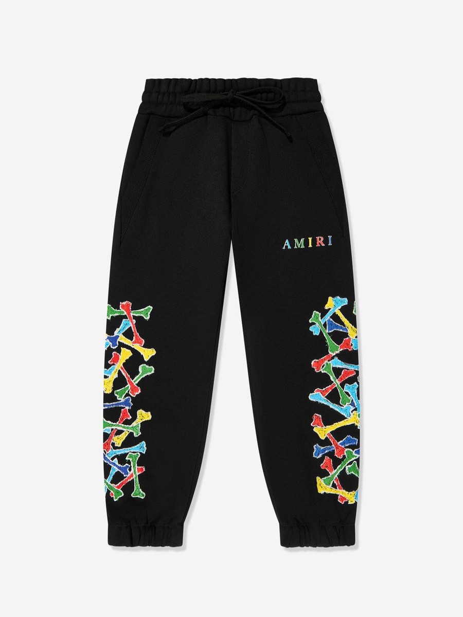 Boys Amiri Sweatpants | Kids Bones Scribble Joggers In Black