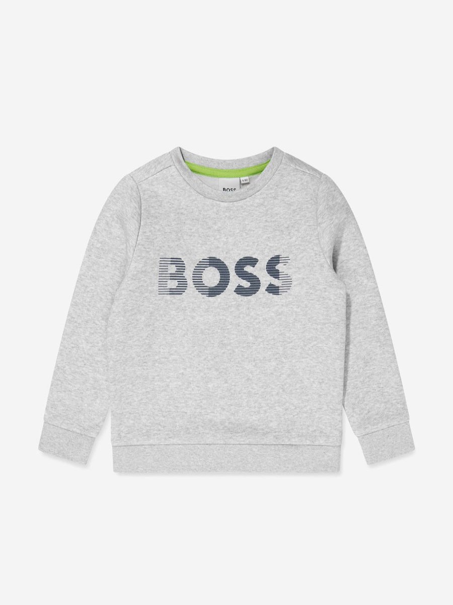 Boys BOSS Sweatshirts & Hoodies | Boys Reflective Logo Sweatshirt In Grey