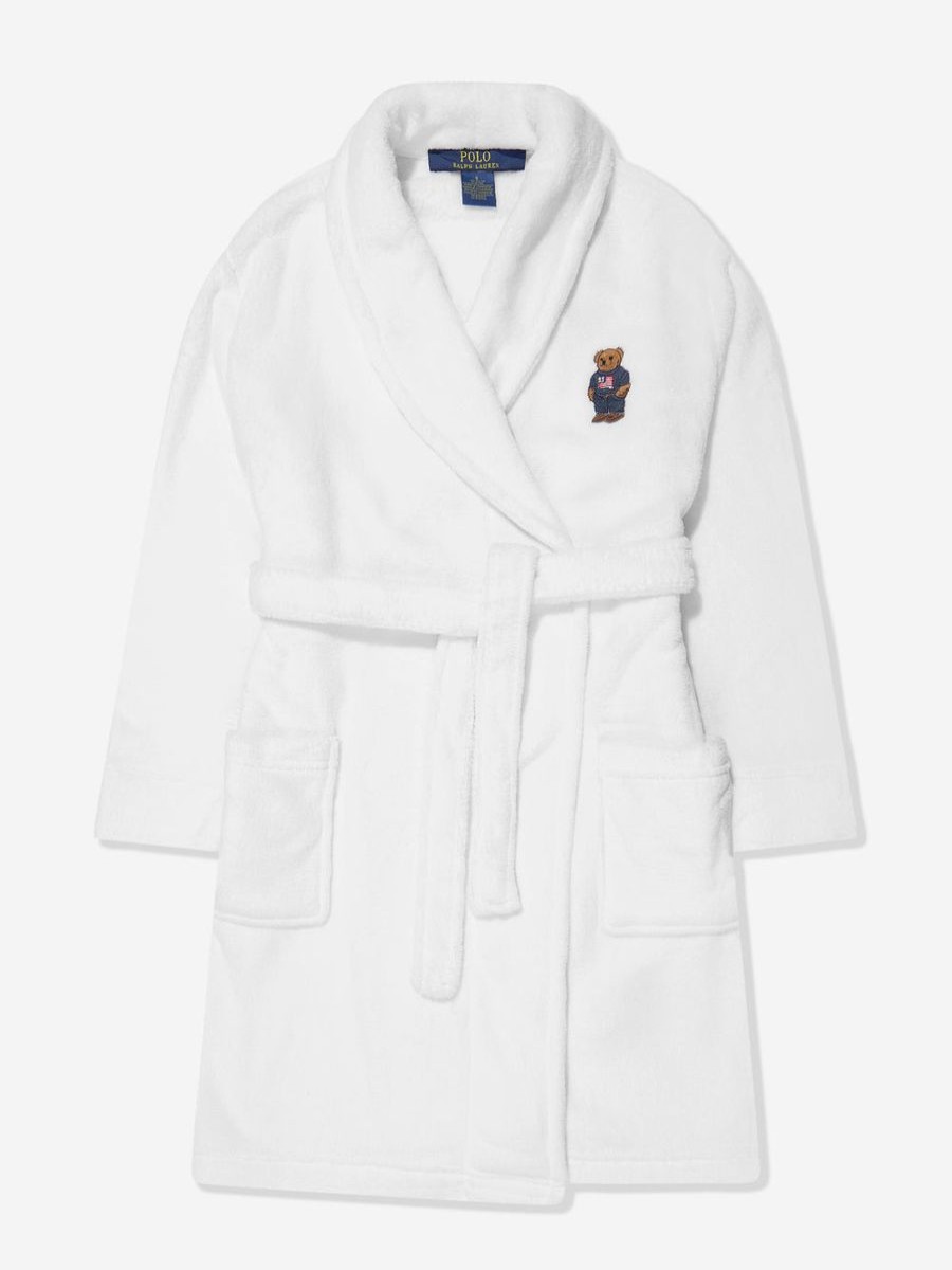 Boys Ralph Lauren Kids Nightwear & Pyjamas | Boys Bear Patch Robe In White