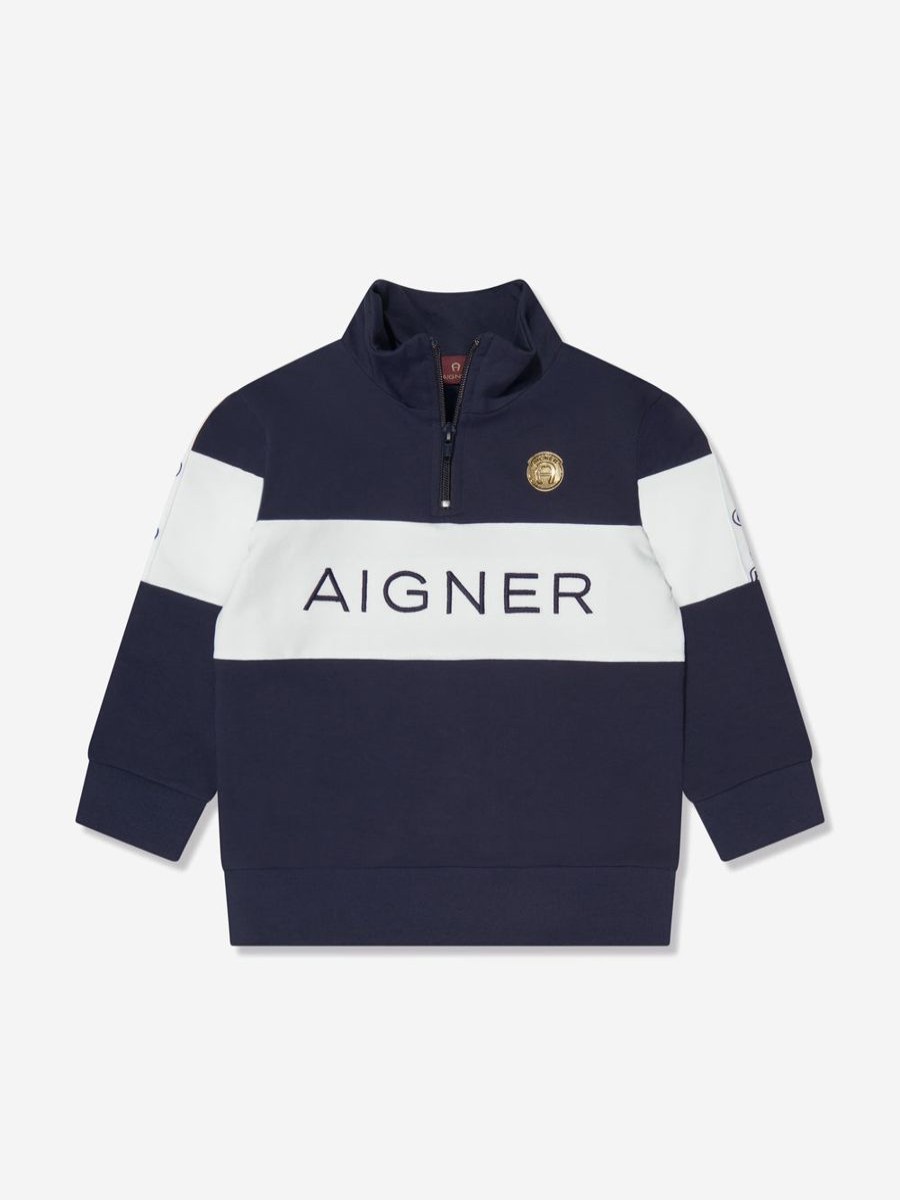 Boys Aigner Sweatshirts & Hoodies | Boys Logo Sweatshirt In Navy