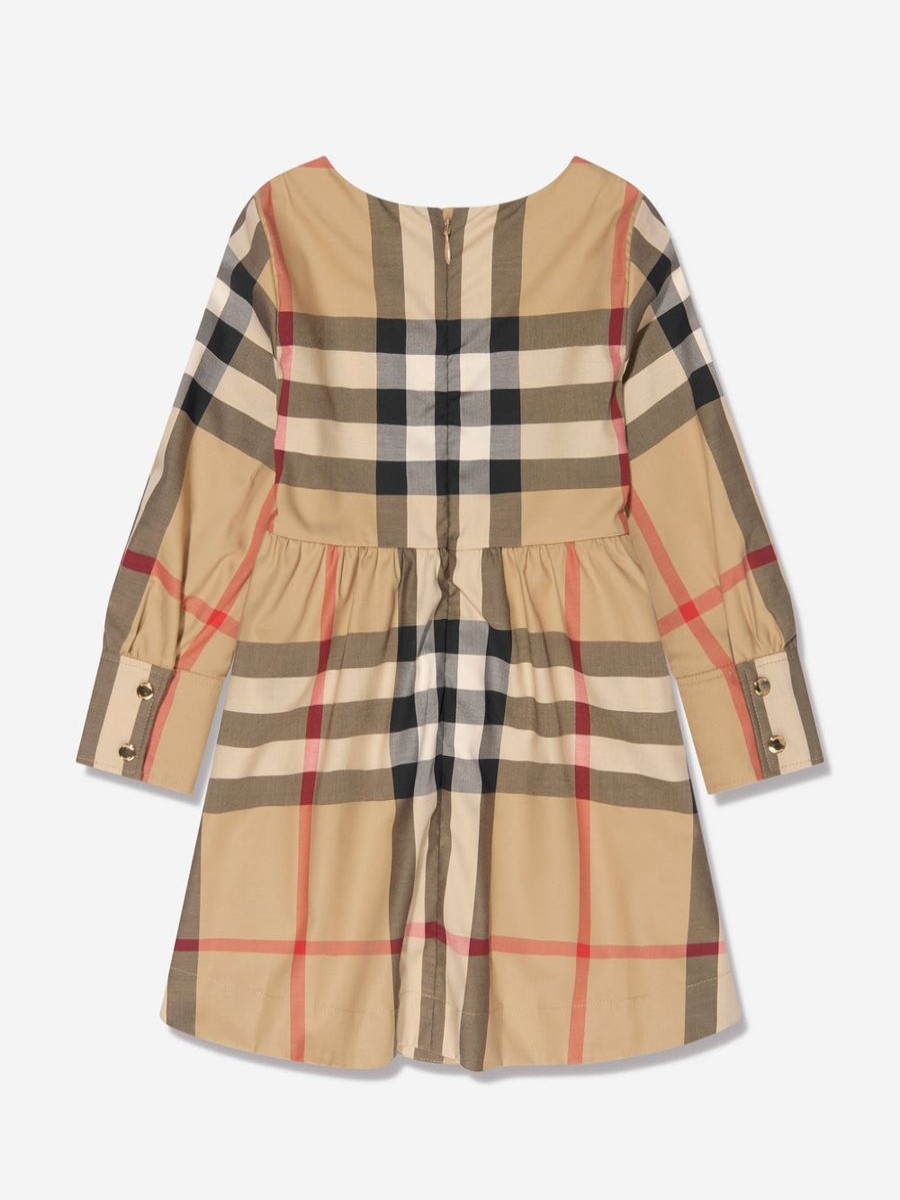 Girls Burberry Kids Dresses | Girls Long Sleeve Adrianna Check Dress In Beige