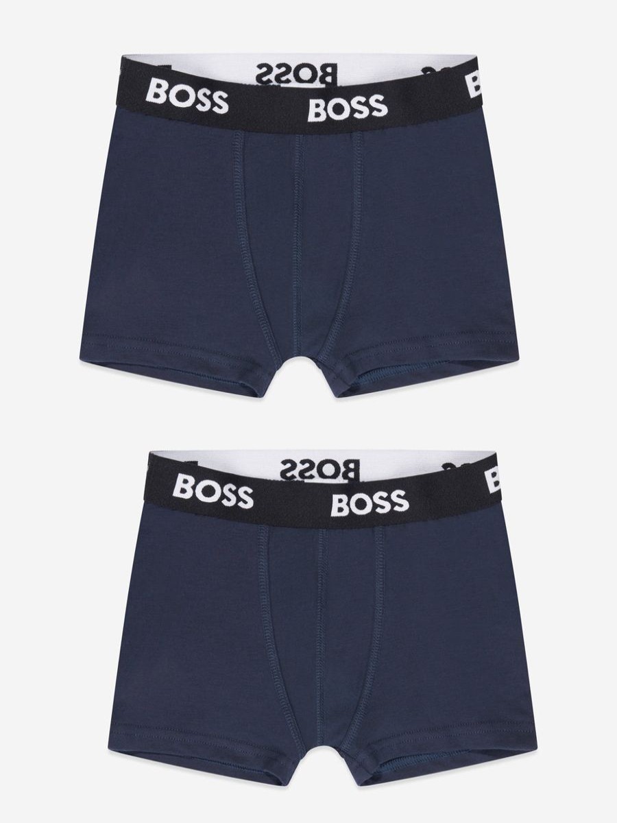 Boys BOSS Underwear | Boys 2 Pack Boxer Shorts Set In Navy