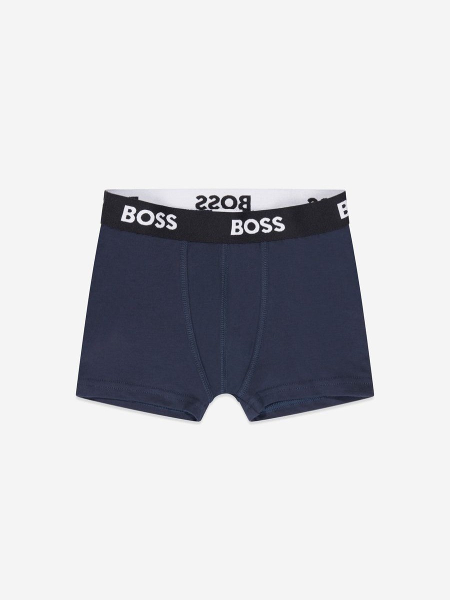 Boys BOSS Underwear | Boys 2 Pack Boxer Shorts Set In Navy