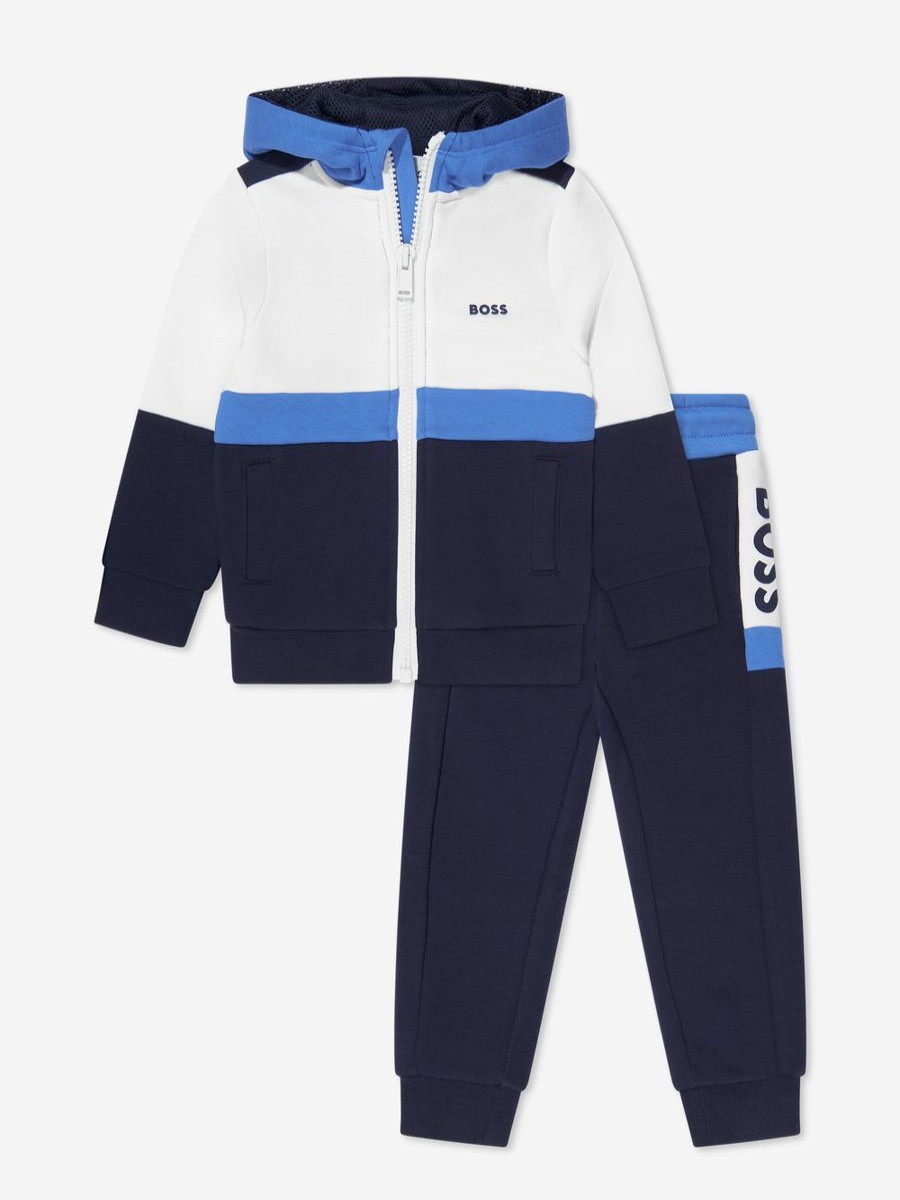 Boys BOSS Tracksuits | Boys Logo Tracksuit In Navy