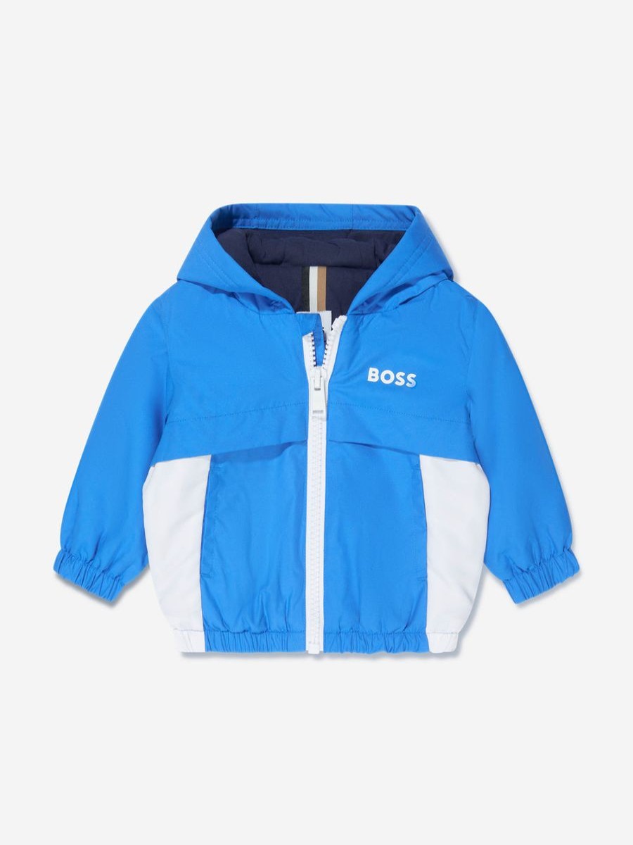 Boys BOSS Coats & Jackets | Baby Boys Hooded Windbreaker In Blue