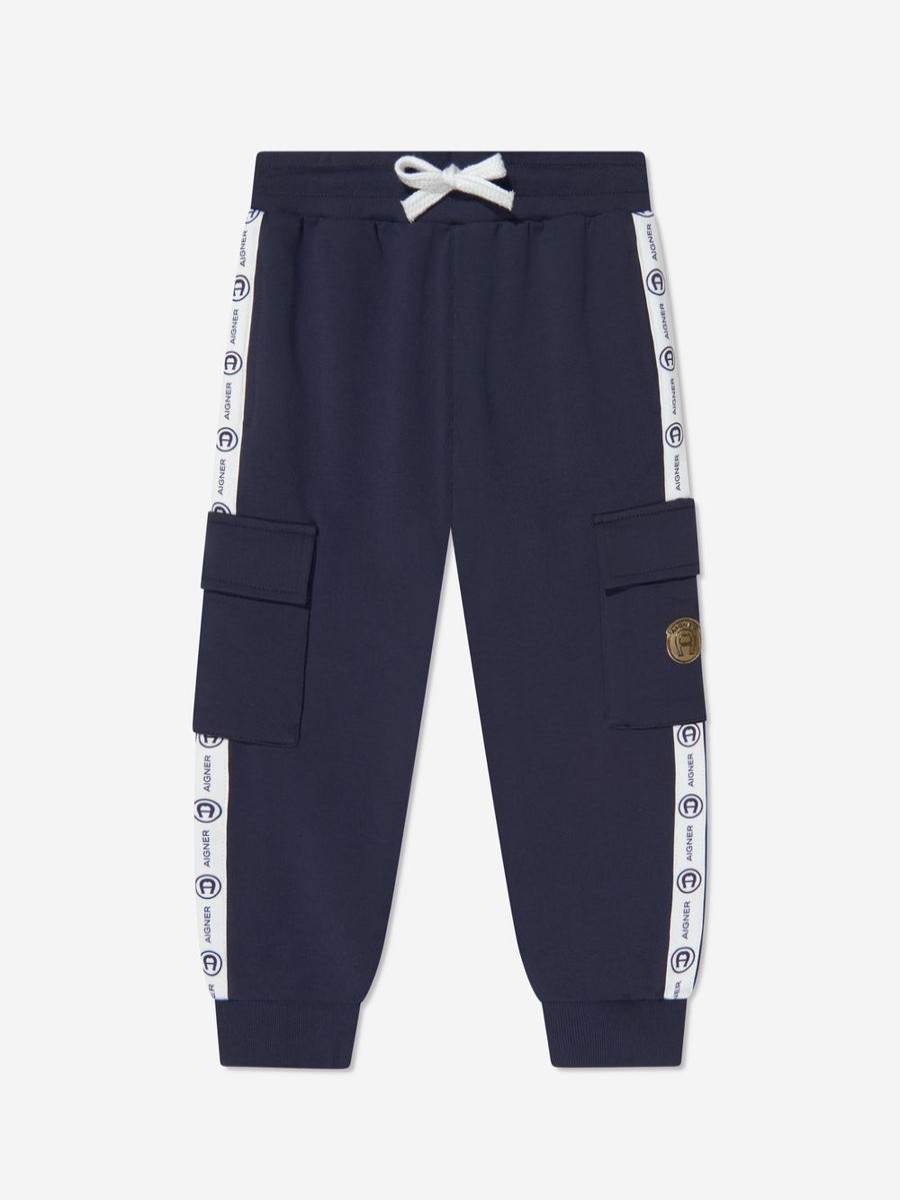 Boys Aigner Sweatpants | Boys Logo Joggers In Navy