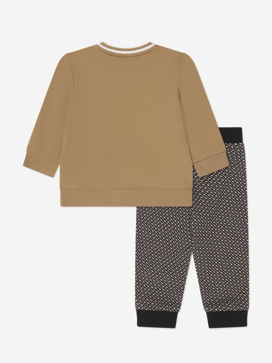 Boys BOSS Trousers | Baby Boys 2 Piece Outfit Gift Set In Beige