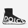 Boys Dolce & Gabbana Kids Sneakers | Kids Slip On Sock Trainers In Black