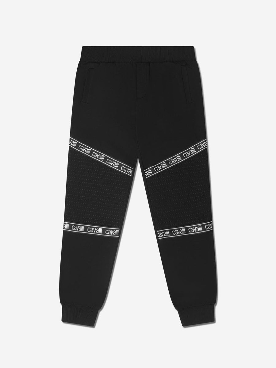 Boys Roberto Cavalli Sweatpants | Boys Cotton Logo Tape Joggers