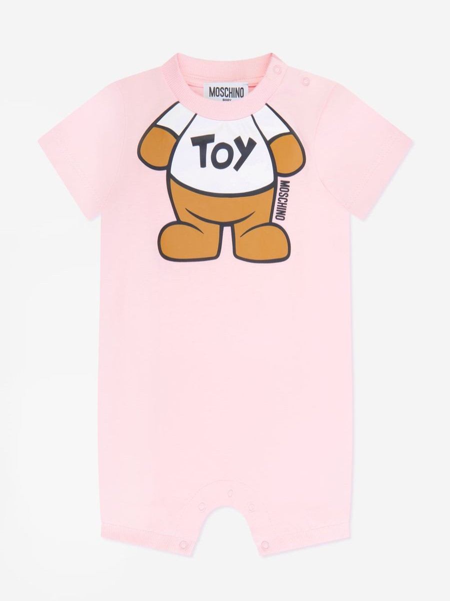 Girls Moschino Kids Babygrows & Rompers | Baby Teddy Toy Romper In Pink