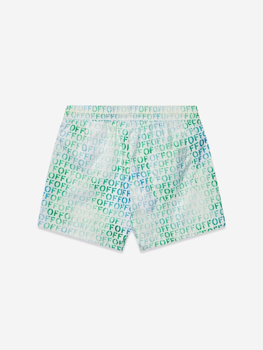 Teen Off-White Swimwear | Boys Off Stamp Swim Shorts In Multicolour