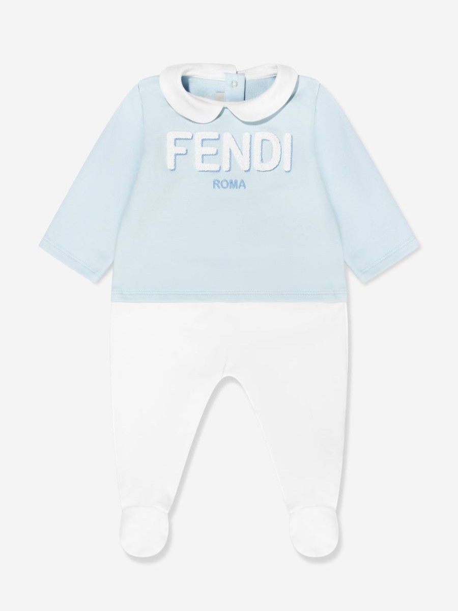 Baby Fendi Kids Outfits & Sets | Fendi Kids - Baby Boys Babgrow Gift Set (3 Piece) In Blue | Childsplay Clothing