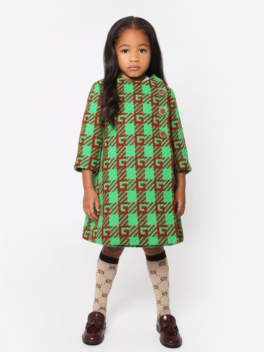 Girls Gucci Kids Dresses | Girls Wool Blend G Logo Coat