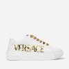 Boys Versace Sneakers | Kids Leather Logo Trainers In White