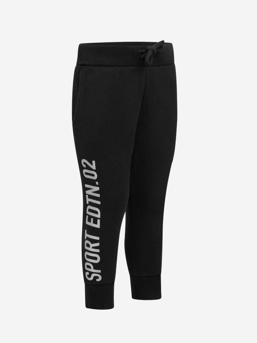 Boys Dsquared2 Kids Trousers | Dsquared2 Kids Black Cotton Sports Edition Joggers