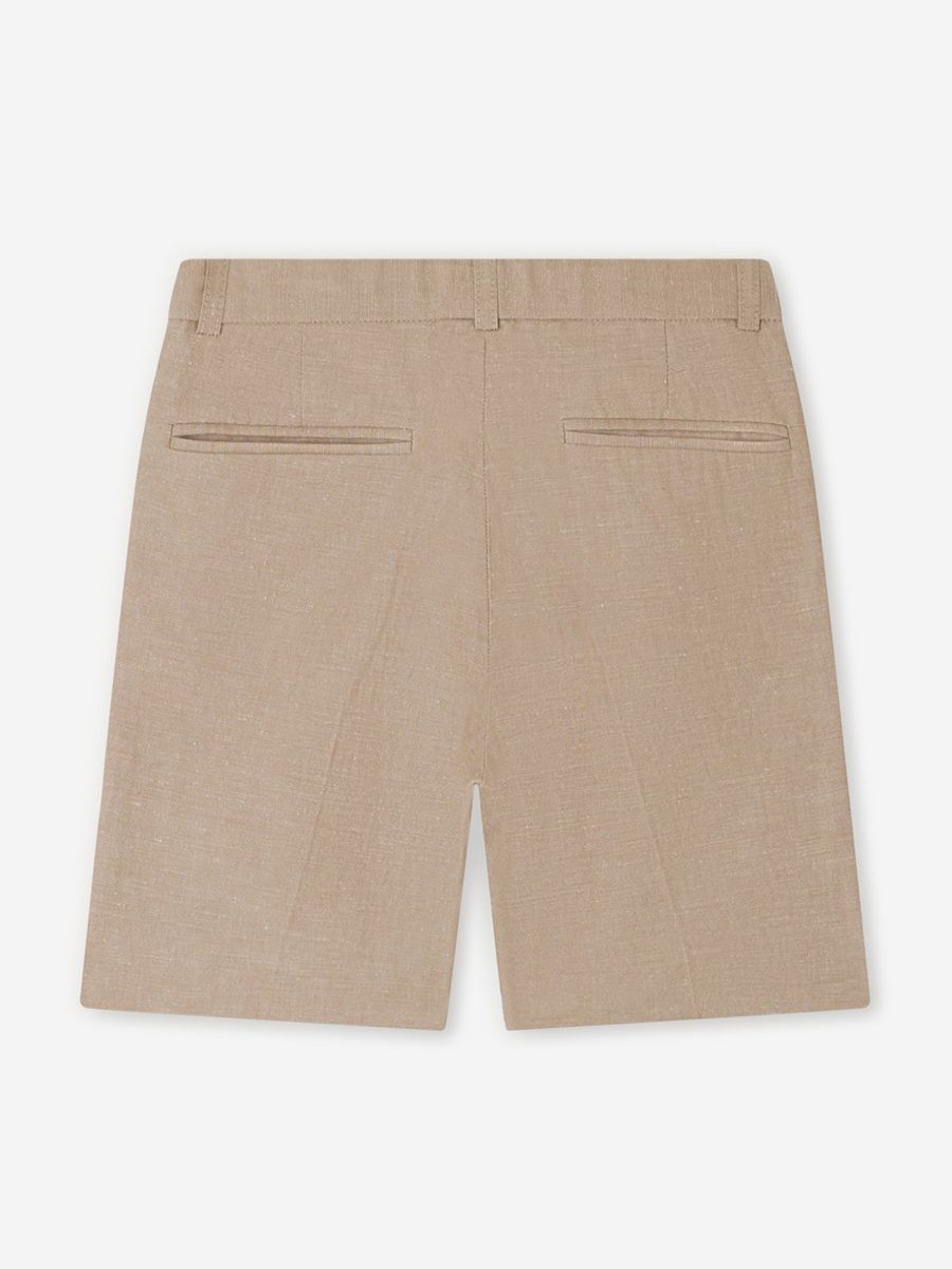 Boys Bonpoint Shorts | Boys Linen Calvin Shorts In Brown